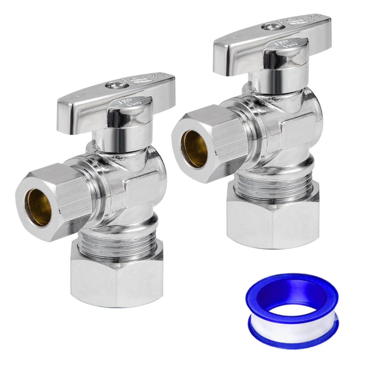 Breezliy heavy-duty angle stop valve assembly with compression fittings for reliable water control.