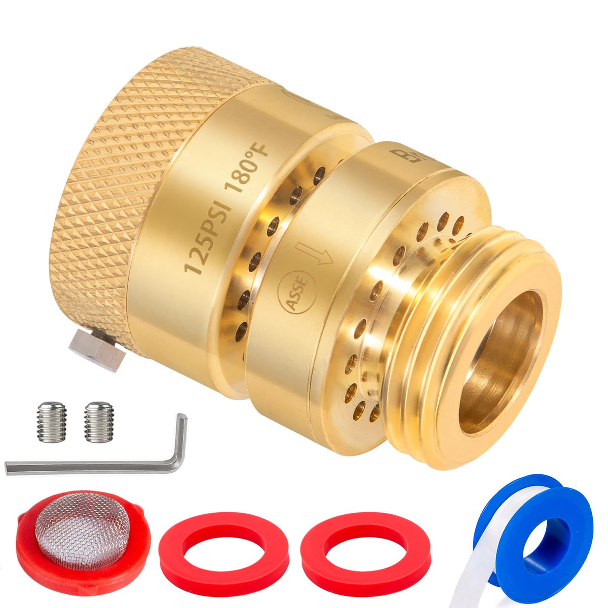 Breezliy PK1390 vacuum breaker with drain hole prevents backflow in outdoor setups.