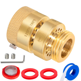 Breezliy PK1390 vacuum breaker with drain hole prevents backflow in outdoor setups.