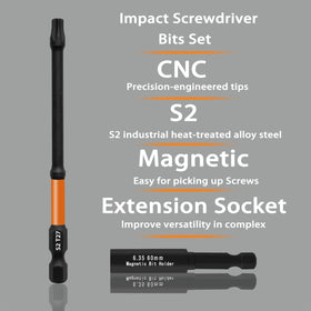 CNC-machined tips on S2 steel deliver durability and precise engagement.