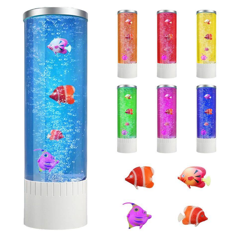 Brewish Bubble Lamp showing seven color modes for a calming ambiance
