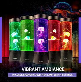 Brewish Jellyfish Lamp shows 16-color RGB options for mood lighting.