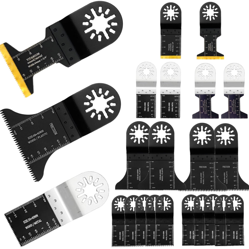 BRHABO Titanium oscillating blades pack for versatile metal, wood, and plastic cutting