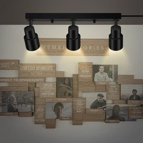 Sturdy metal construction in black complements contemporary kitchen and living spaces.