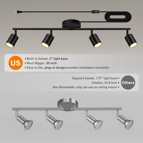 Bricosmocon rotatable arms close-up showing adjustable lighting directions.