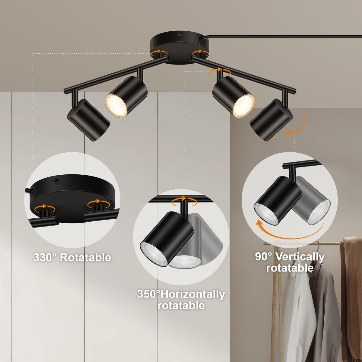 Bricosmocon wall plug-in ceiling mounting option for convenient room lighting.