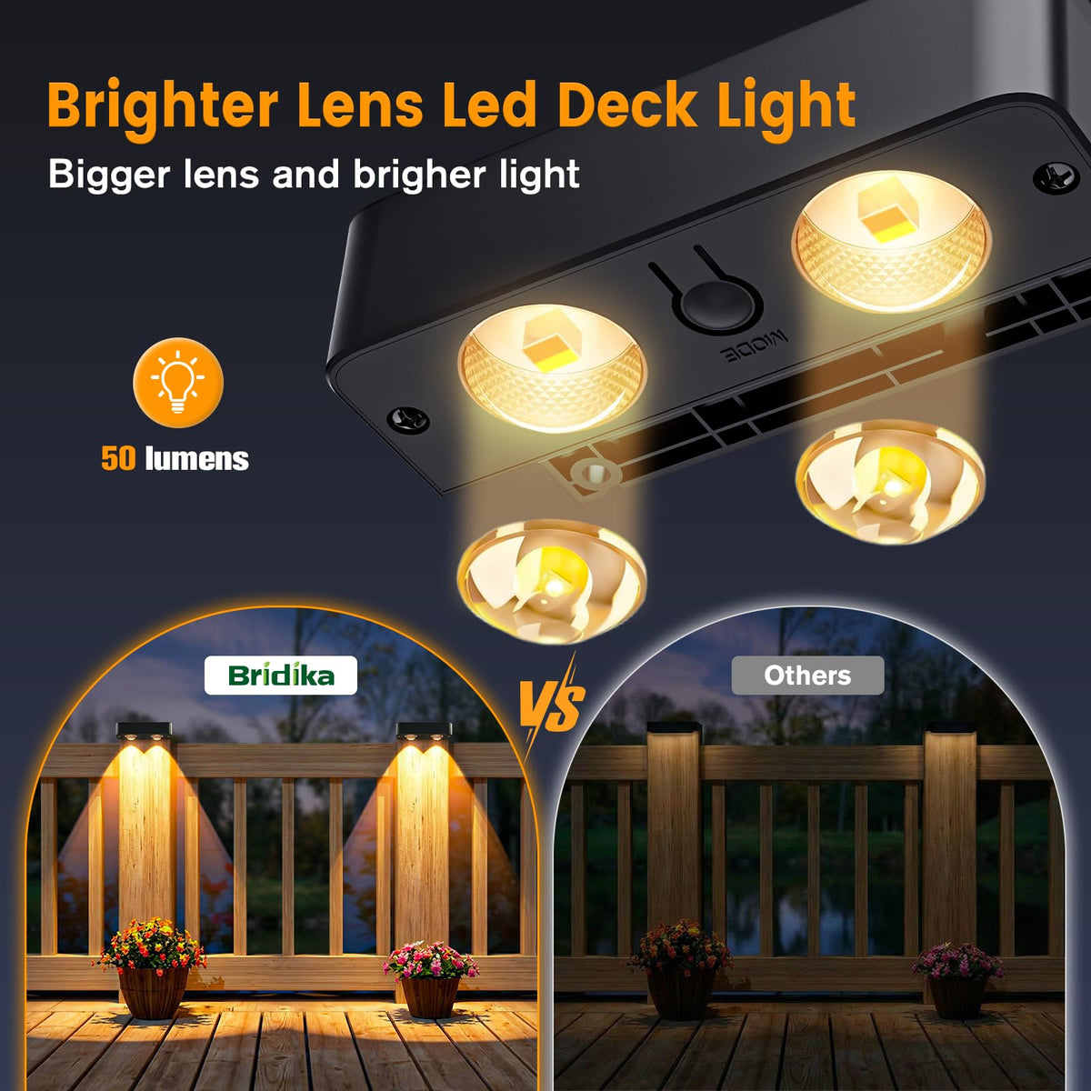 Bridika 3 color modes switch for ambiance and security.
