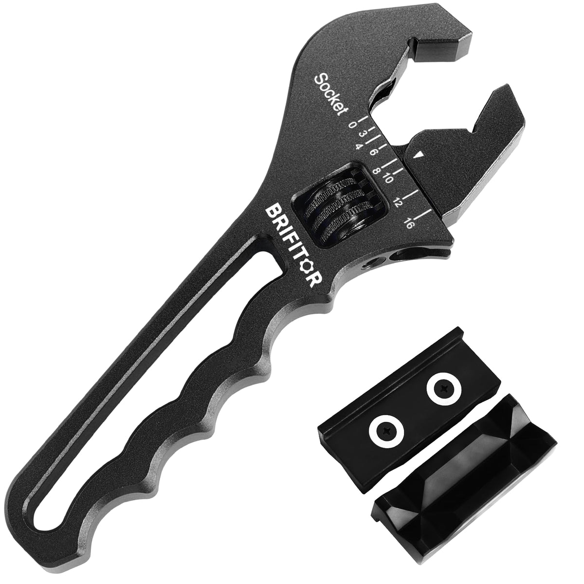 BRIFITOR AN fittings wrench shows 3AN-16AN range for versatile hose fittings.