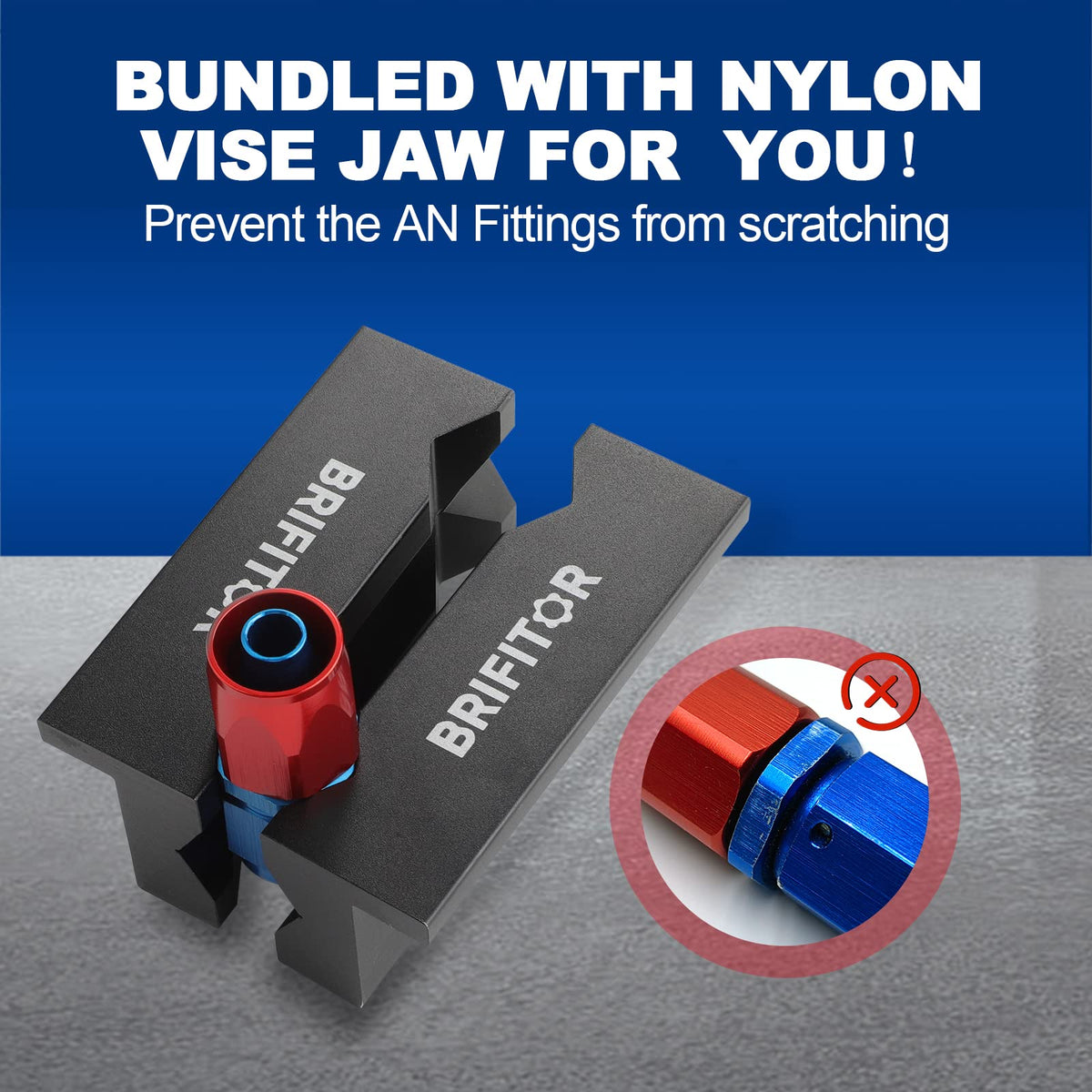 BRIFITOR AN fittings wrench 6061-T6 aluminum body keeps it lightweight and durable.