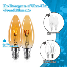 Brighfivey amber glass candle bulb for cozy ambience