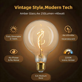 Brighfivey G125 spiral filament display — Edison-style lighting vibe.