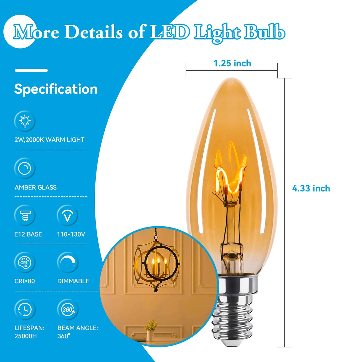 Brighfivey long-life bulb rated 25,000 hours