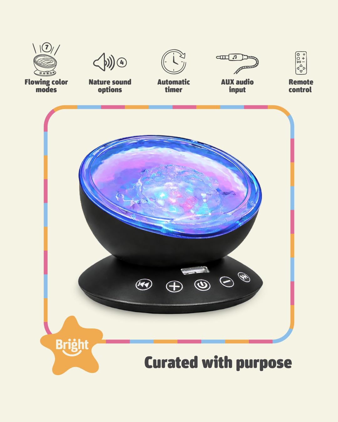 Bright Autism AUX input lets you play stories or music