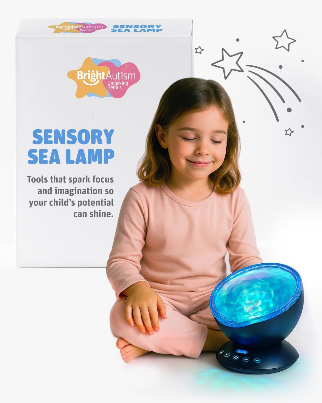 Bright Autism calming sea lamp projects waves for a soothing night light