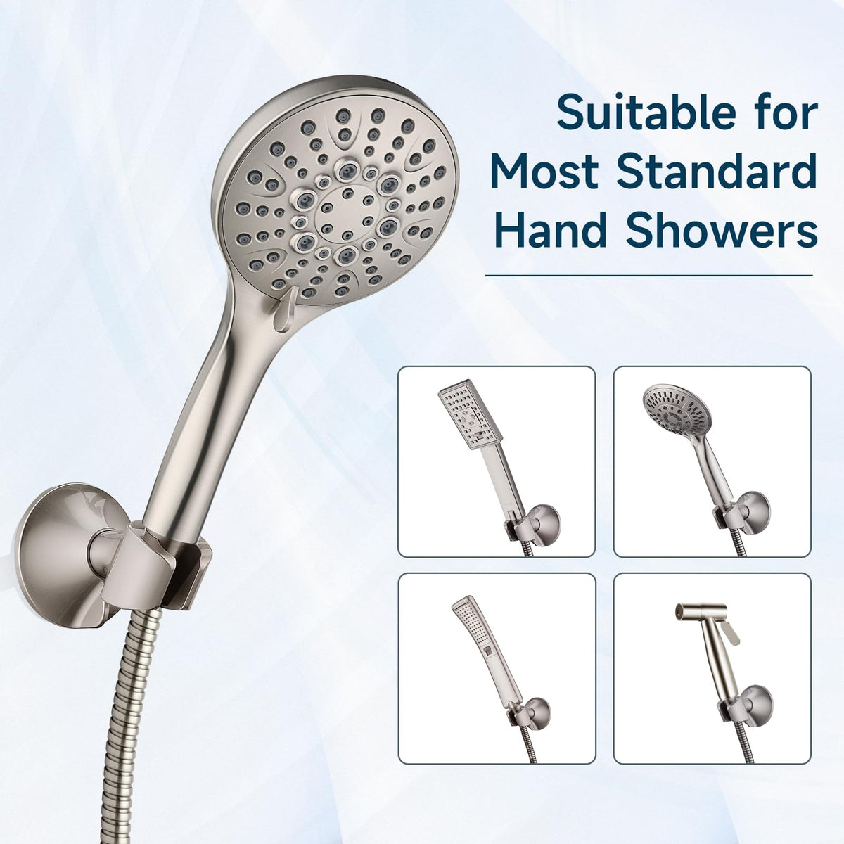 BRIGHT SHOWERS includes 3M adhesive disc for secure mounting.