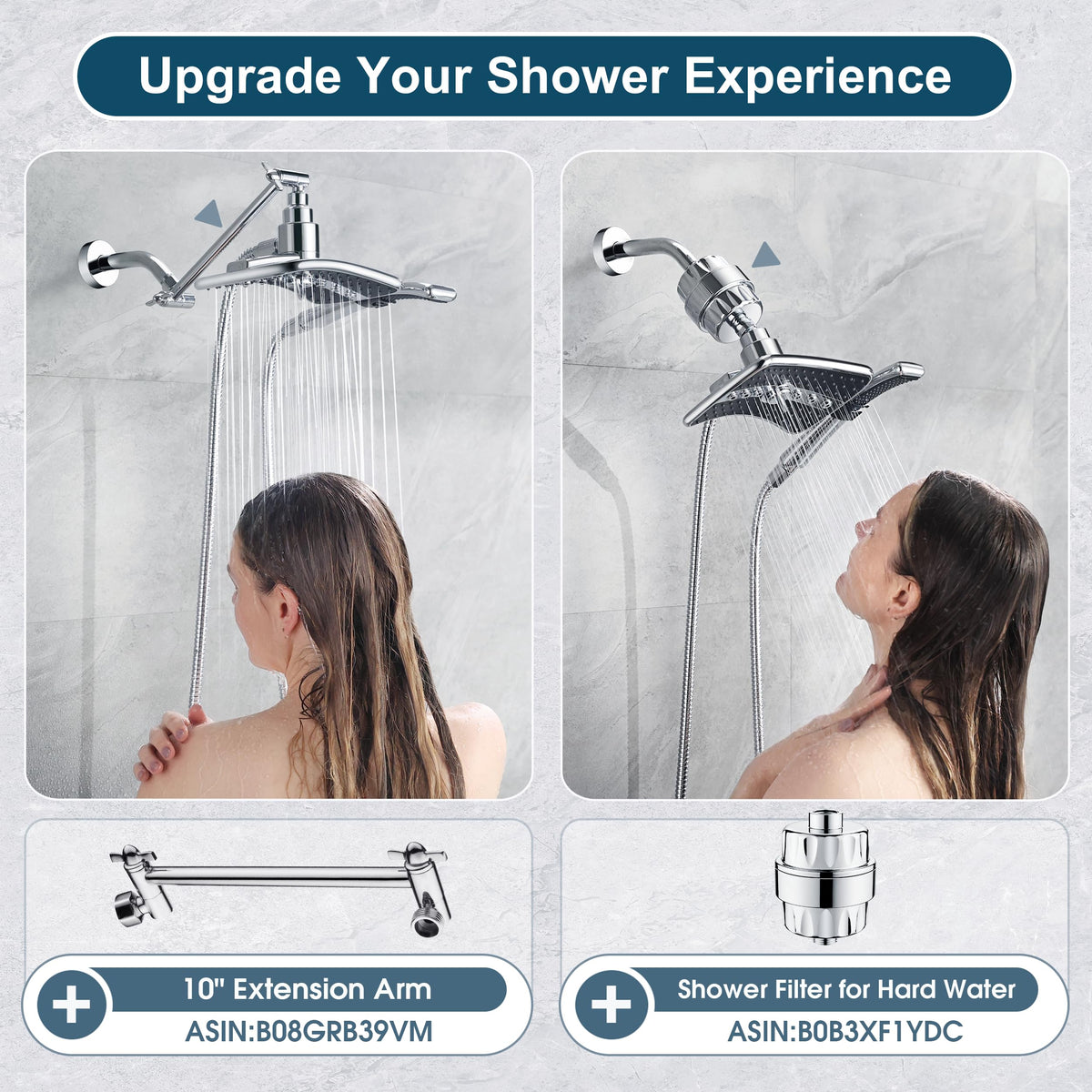 Bright Showers four spray settings tailor your shower experience.