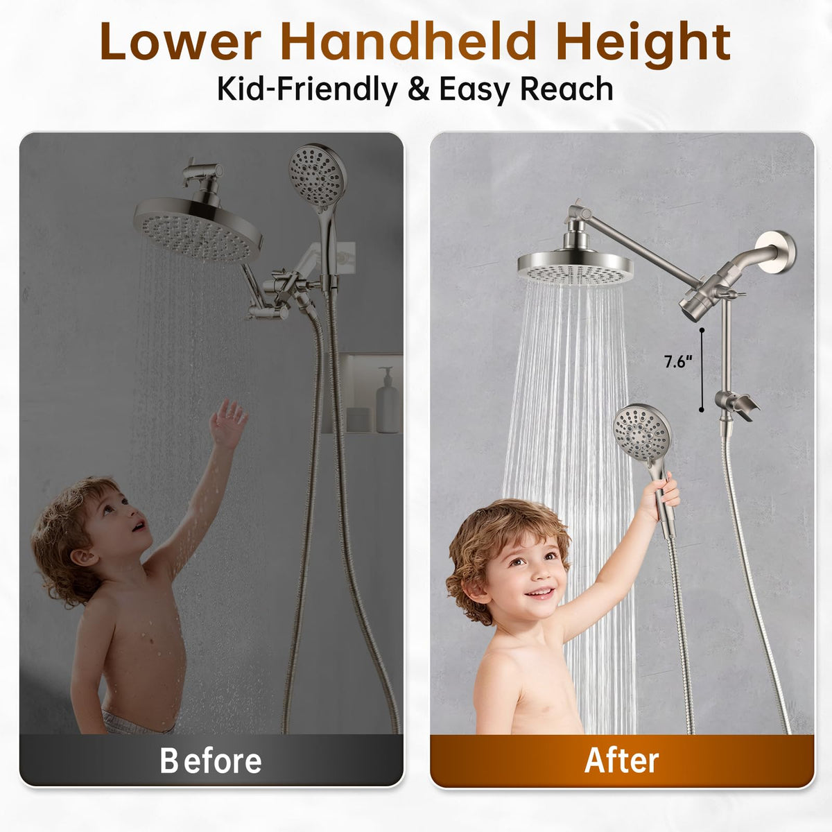 BRIGHT SHOWERS 69-inch hose extends reach for family washing and pet care
