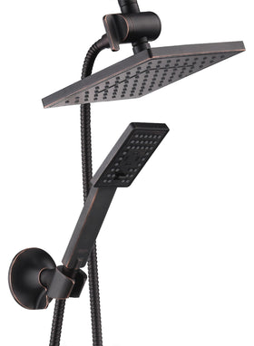 Bright Showers 8-inch rain shower head delivers spa-like rainfall for a soothing shower.
