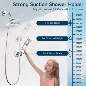 BRIGHT SHOWERS adhesive 3M disc option secures holder without suction