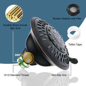 BRIGHT SHOWERS 360-degree adjustable swivel for versatile directing of water