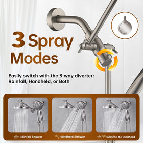 BRIGHT SHOWERS brass extension arm with rust-resistant design and adjustable height