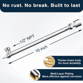 BRIGHT SHOWERS brass extension arm handheld compatibility for easy control.