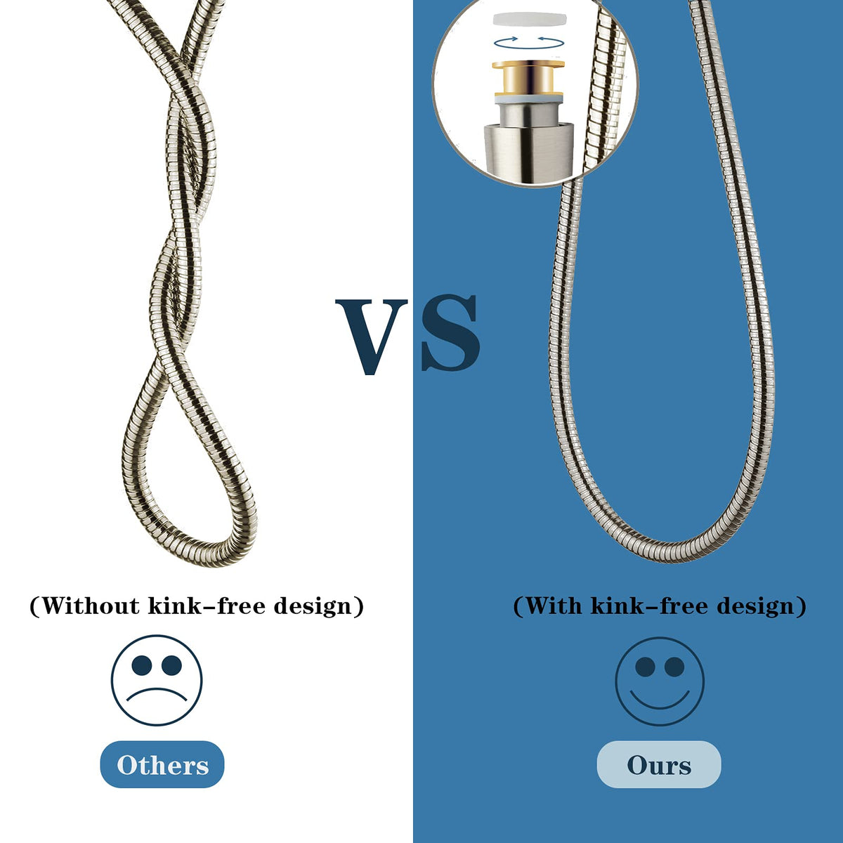 BRIGHT SHOWERS brass inserts ensure a leak-free, secure connection.