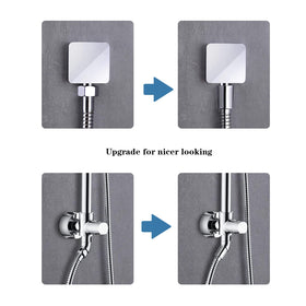 Bright Showers chrome finish stainless tubing resists corrosion and tarnish.