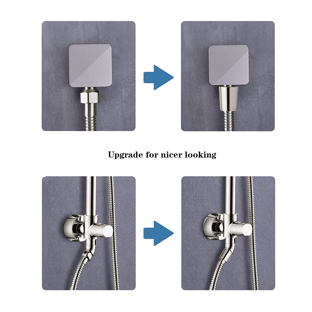 BRIGHT SHOWERS easy-install 1-2 brass connector fits standard hand showers