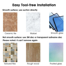 BRIGHT SHOWERS easy removal allows repositioning without wall damage