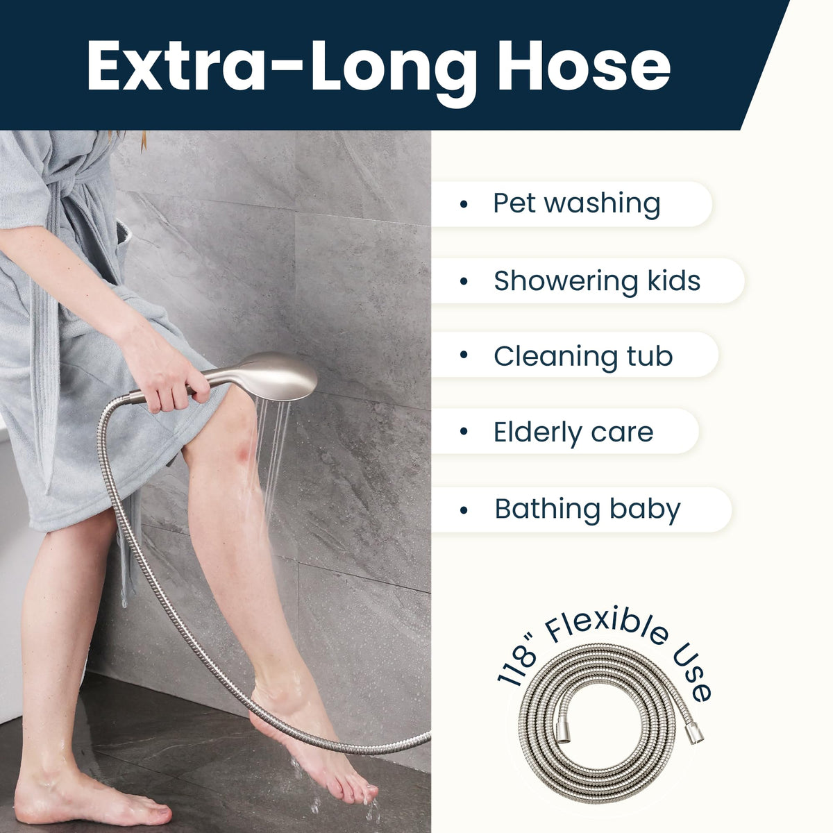 Bright Showers EPDM inner tubing is odorless and heat resistant
