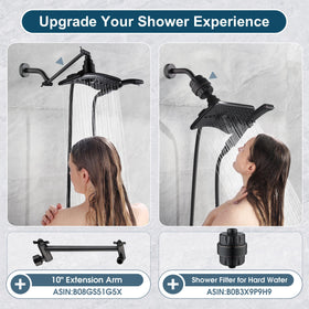 BRIGHT SHOWERS front-switch dual control enables effortless mode switching.