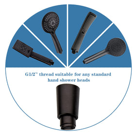 Bright Showers half-inch brass connector fits standard hand showers.