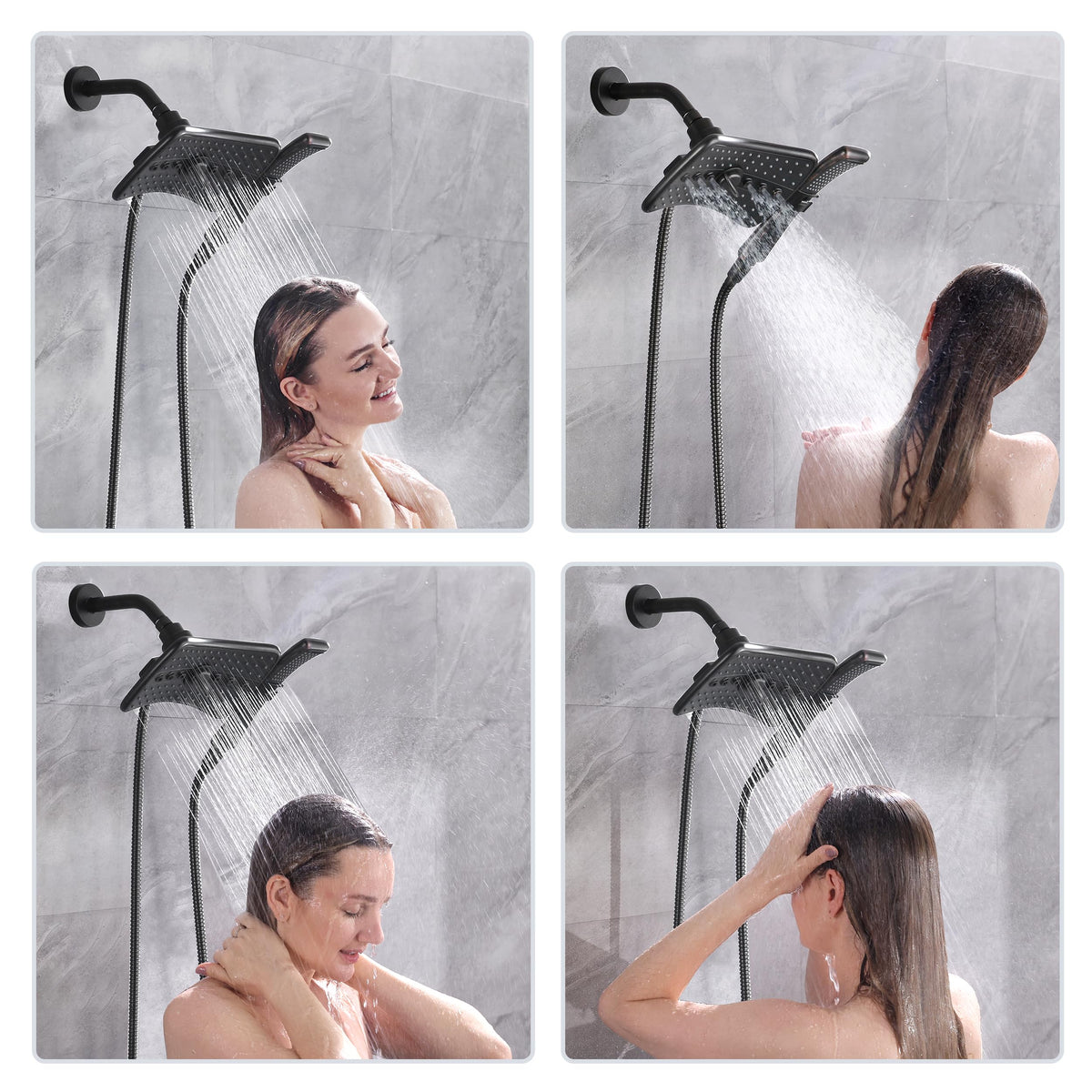 BRIGHT SHOWERS handheld detachable shower for targeted cleaning and easy rinsing.