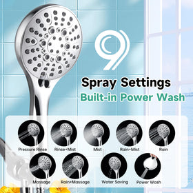 BRIGHT SHOWERS handheld shower for flexible cleaning and rinsing.