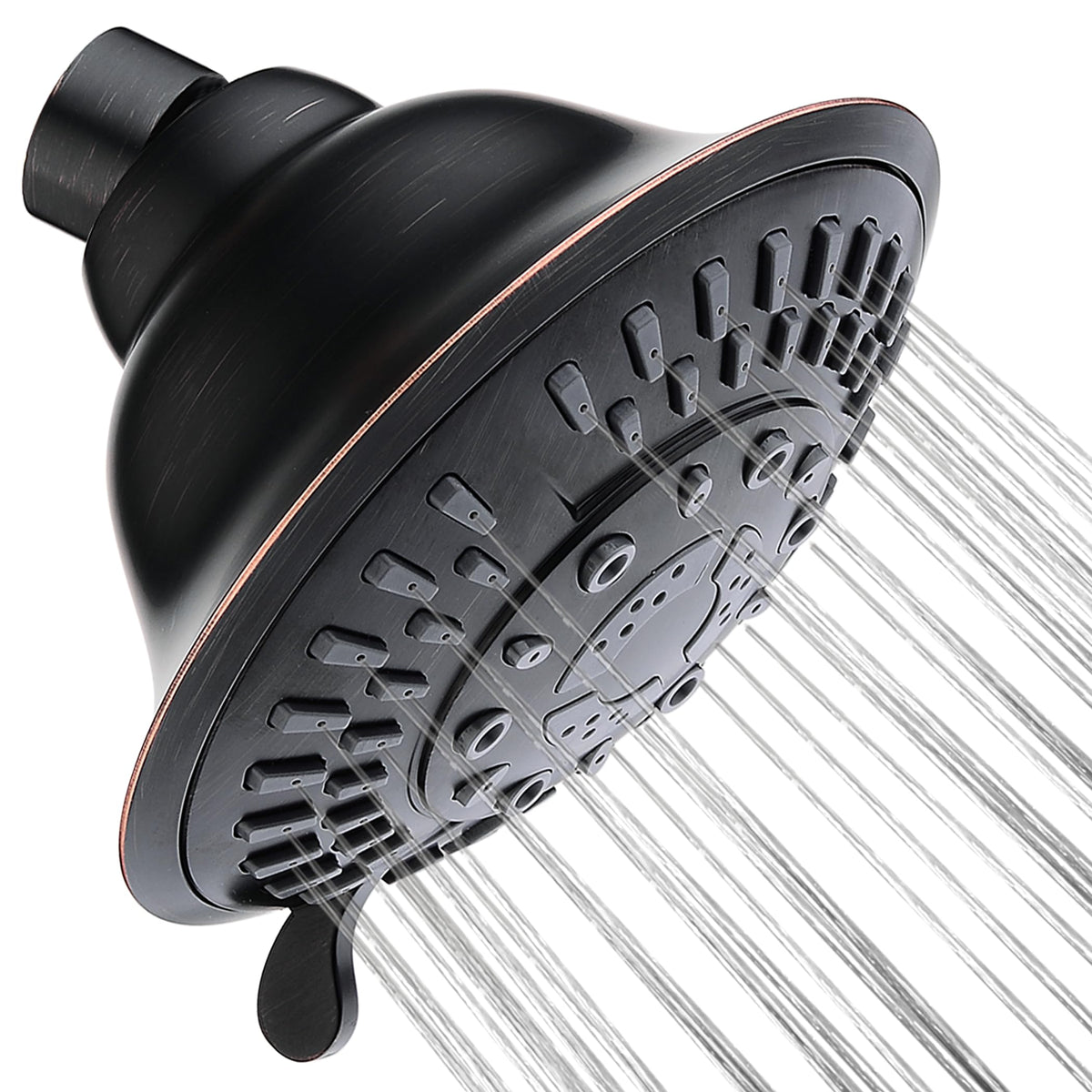 BRIGHT SHOWERS rain shower head front view with high-pressure spray