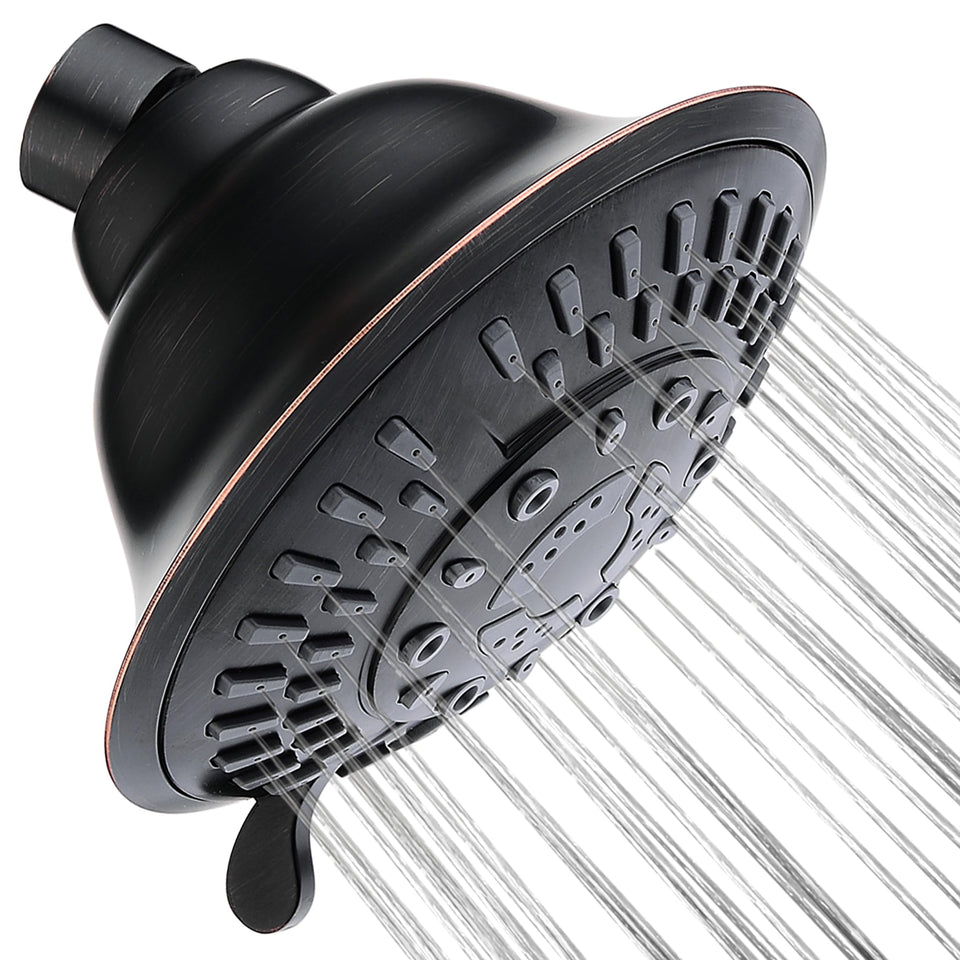 BRIGHT SHOWERS rain shower head front view with high-pressure spray