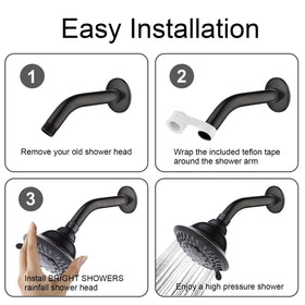 BRIGHT SHOWERS durable fixed shower head suitable for indoor and outdoor use