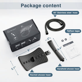 BRIGHT SHOWERS packaging includes hardware for quick setup.