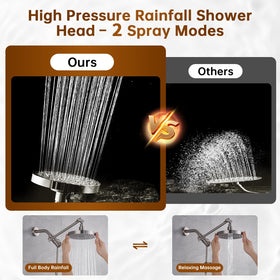 BRIGHT SHOWERS power wash mode blasts away soap scum and residues