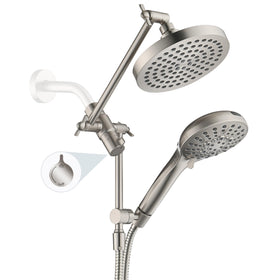 BRIGHT SHOWERS rain head with 9 settings for a personalized spa-like shower