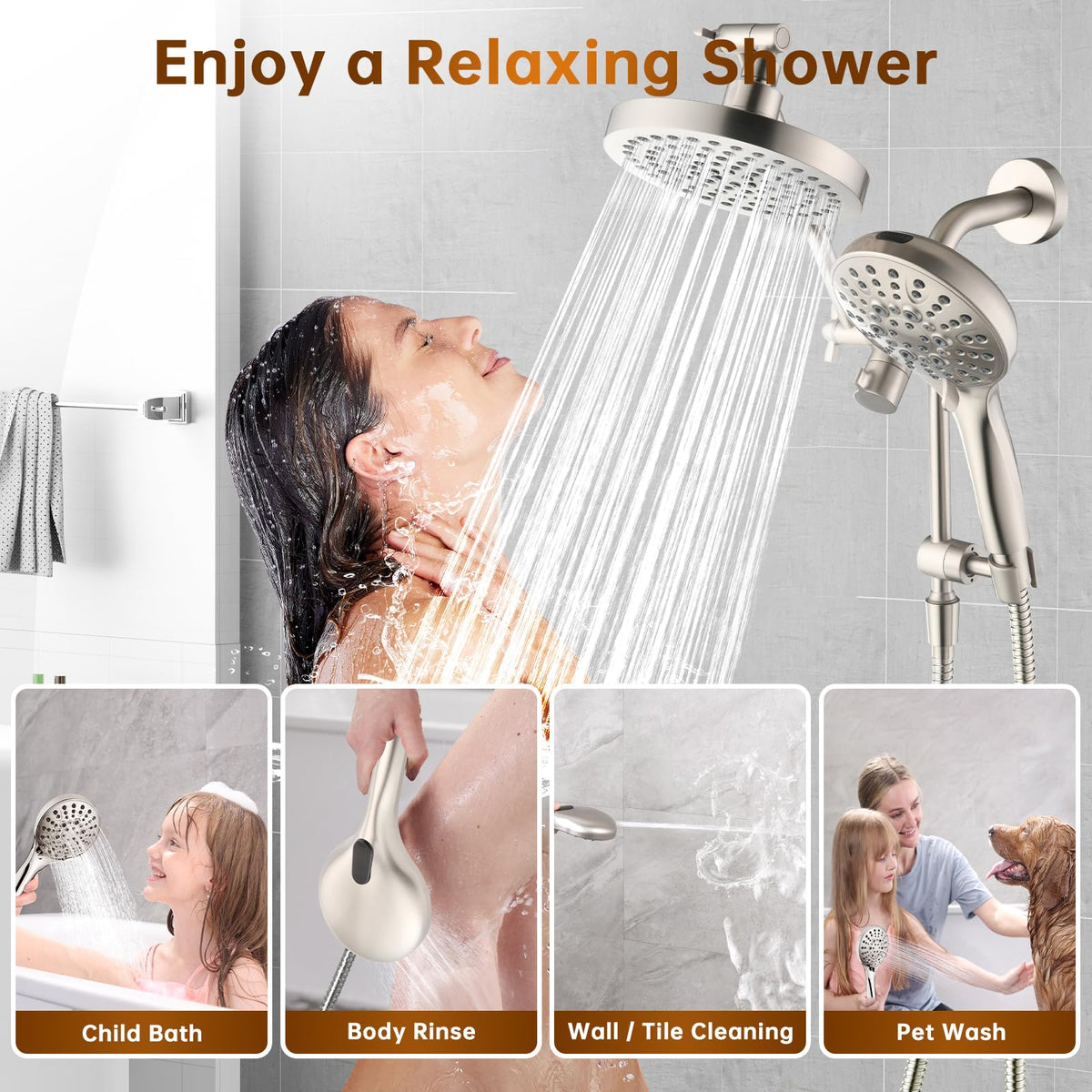 BRIGHT SHOWERS three-way diverter enables effortless mode switching