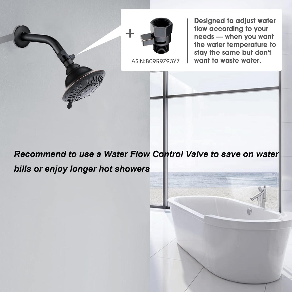 BRIGHT SHOWERS quick, tool-free installation with universal 1/2 inch threads