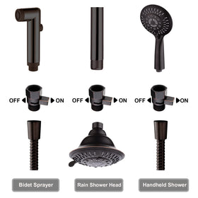 BRIGHT SHOWERS water-saver-flow-regulator helps conserve water during showers.