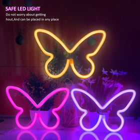BRIGHTDECK butterfly neon sign warm white adds warm, inviting glow to any room.