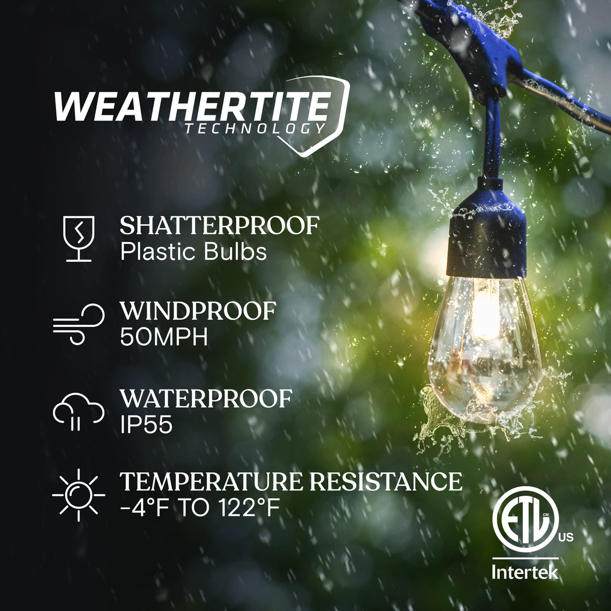 Brightech Ambience Pro 27 ft string lights create warm outdoor ambience