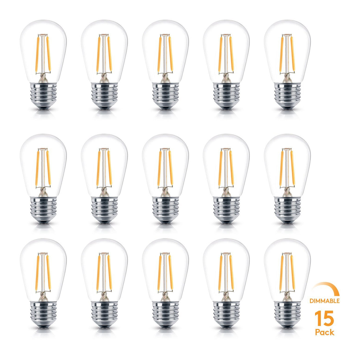 Brightech Ambience Pro 2W LED bulbs with vintage Edison glow for outdoor lighting.