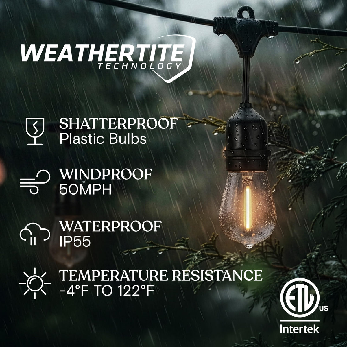 Brightech Ambience Pro 34 LED bulbs create vintage ambiance while saving energy outdoors.