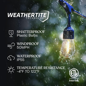 Brightech Ambience Pro 42ft lit portion covering a spacious patio