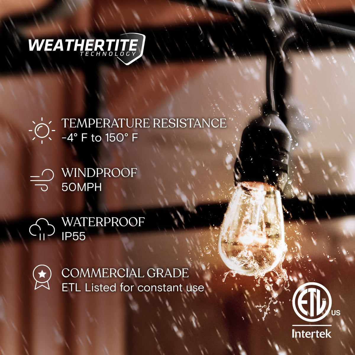 Brightech Ambience Pro seven Edison bulbs create vintage ambiance for evenings outdoors